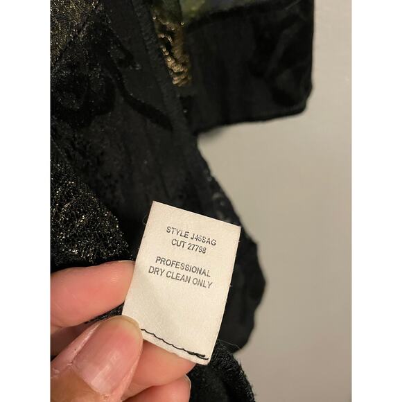 Vintage Studio VK Kimono Womens XL Black Green Open Front Boho Floral Velvet USA - Picture 4 of 8